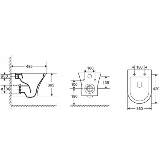 Комплект: унітаз підвісний Volle CADIZ з сидінням + інсталяція Grohe RAPID SL з кнопкою хром (1339.001000+38772001) Комплект: унітаз підвісний Volle CADIZ з сидінням + інсталяція Grohe RAPID SL з кнопкою хром (1339.001000+38772001)