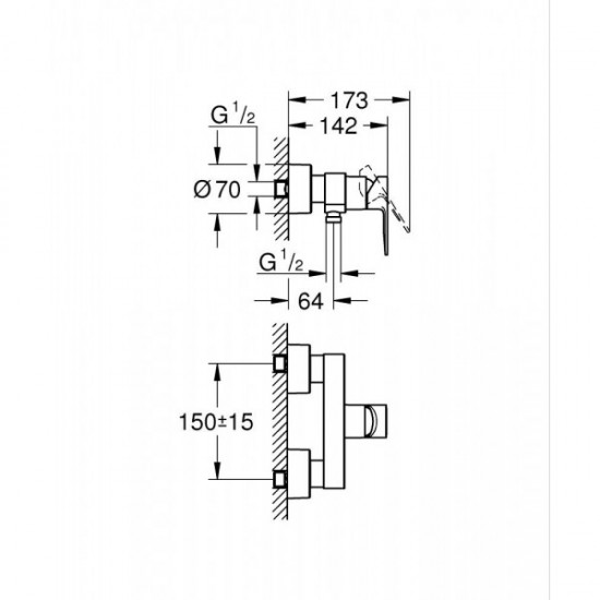 Змішувач для душу Grohe Lineare (33865001)