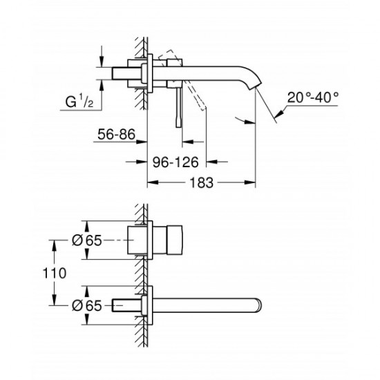 Змішувач для умивальника прихованого монтажу Grohe ESSENCE NEW, хром (29192001)