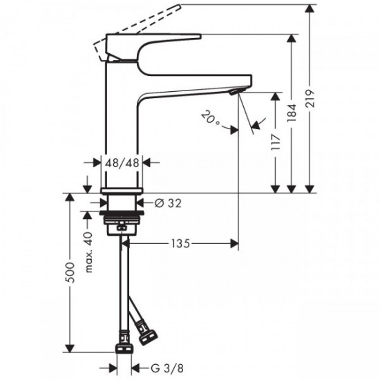 Змішувач для умивальника Hansgrohe Metropol 110