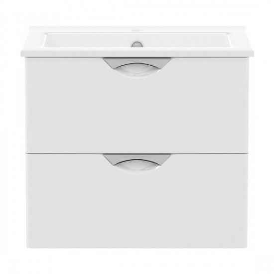 NOVA VLNA комплект меблів 80см, білий: тумба підвісна, 2 ящика + умивальник накладний