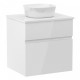 BLATNA L комплект меблів 60см, білий: тумба підвісна, зі стільницею, 2 ящики + умивальник накладний