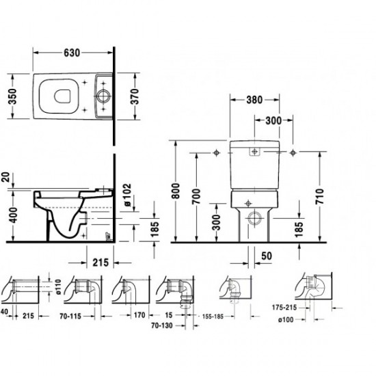 Унитаз-компакт Duravit Vero, белый (2116090000)