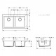 Кухонна мийка Hansgrohe S510-F770 770х510 на 2 чаші 370/370, Graphiteblack (43316170)