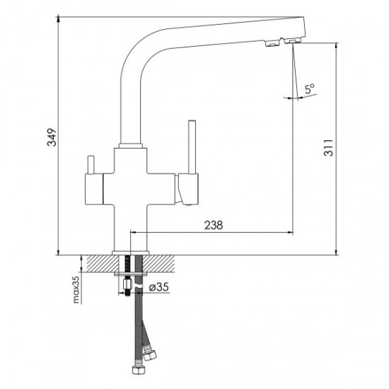 Змішувач для кухні Imprese Daicy з підключенням питної води (55009-F)