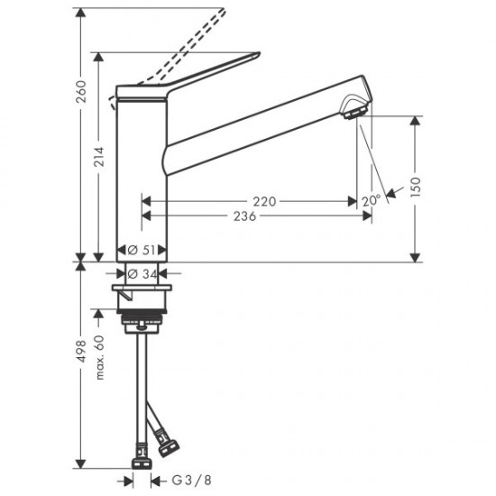 Змішувач для кухні Hansgrohe Zesis M33 150 1jet, чорний матовий (74802670)