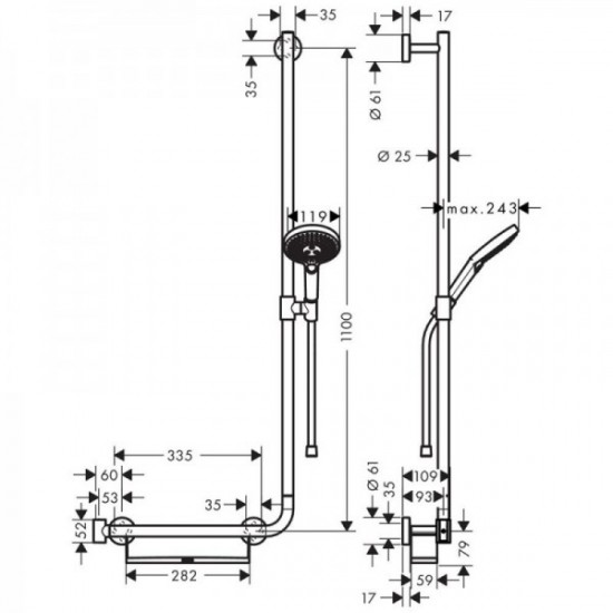 Unica Comfort Набір для душу Raindance Select S 120 / штанга Unica Comfort 1