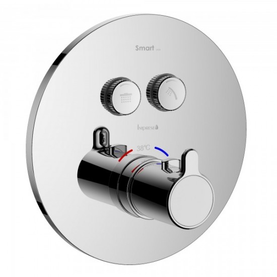 Змішувач для душу Imprese SMART CLICK, термостат, прихований монтаж, 2 режими, кнопки (ZMK101901237) Змішувач для душу Imprese SMART CLICK, термостат, прихований монтаж, 2 режими, кнопки (ZMK101901237)