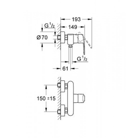 Змішувач для душу Grohe Eurostyle Cosmopolitan, хром (33590002)