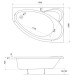 SUPERO ванна 150*100 см, асиметрична, права, з ніжками SN14
