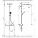Душова система з термостатом Hansgrohe Pulsify S Showerpipe 260 1jet, бронза (24220140)