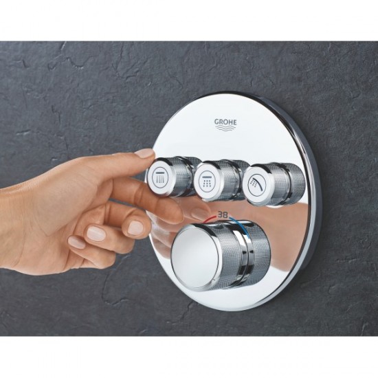 Термостат для ванни прихованого монтажу Grohe Grohtherm SmartControl, зовнішня частина, хром (29121000)