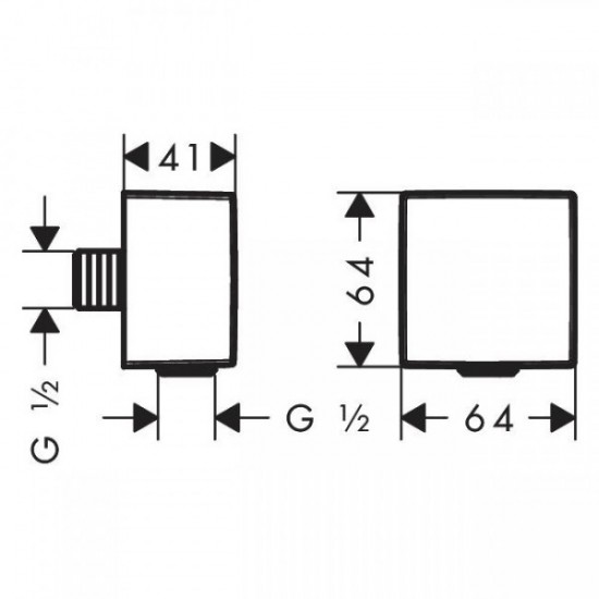 Hansgrohe FIXFIT шлангове під'єднування Square з клапаном зворотного струму, матовий білий (26455700)