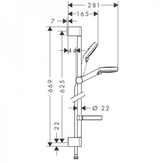 Душовий набір Hansgrohe Crometta Vario 0.65 см з мильницею, хром (26553400)