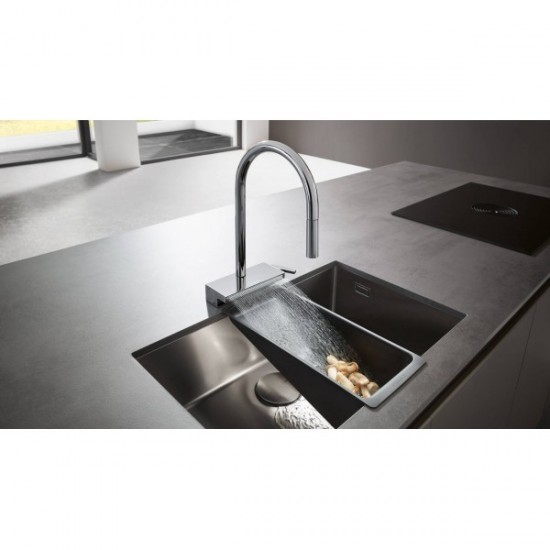 Змішувач кухонний Hansgrohe Aguno Select 170 3jet з витяжним зливом і Sbox, хром (73831000)