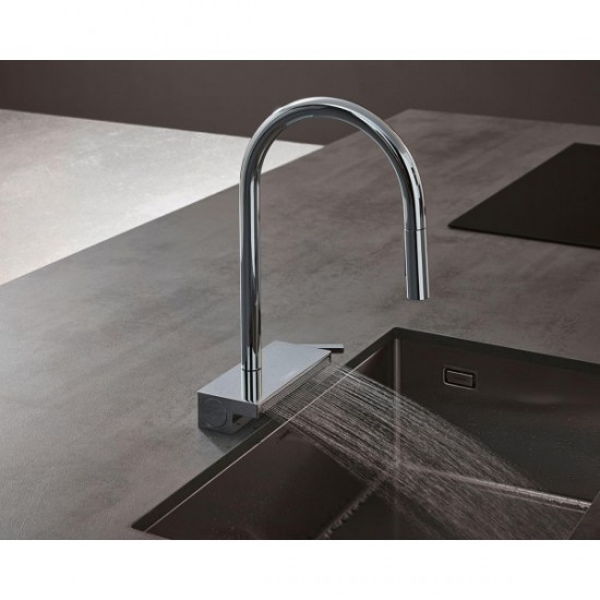 Смеситель кухонный Hansgrohe Aguno Select 170 3jet с вытяжным сливом и Sbox, хром (73831000)