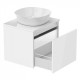 BILOVEC комплект меблів 60см, білий: тумба підвісна, зі стільницею, 1 ящик + умивальник накладний арт i11057