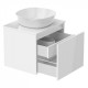 BILOVEC комплект меблів 60см, білий: тумба підвісна, зі стільницею, 1 ящик + умивальник накладний арт i11057