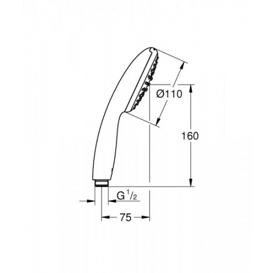 Ручний душ Grohe TEMPESTA 110, один режим, хром (27852003)