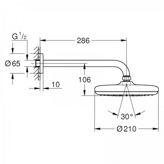 Лійка для верхнього душу з тримачем Grohe Tempesta 210 (26411000) Лійка для верхнього душу з тримачем Grohe Tempesta 210 (26411000)