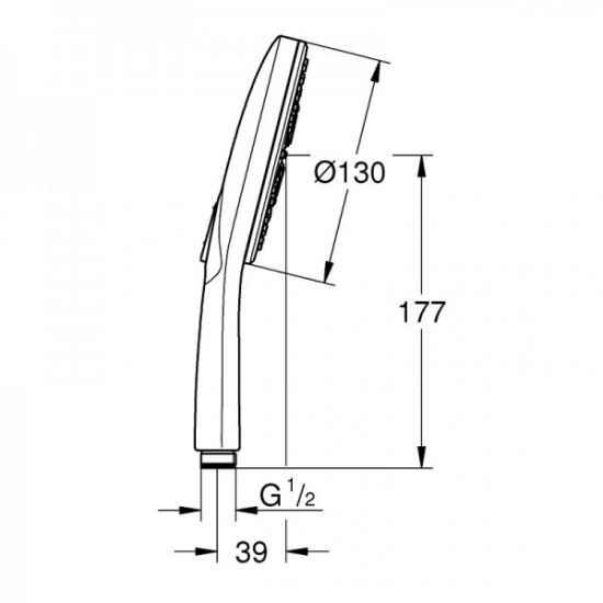 Ручной душ Grohe RAINSHOWER Smartactive 130, 3 режима струи (26574000)