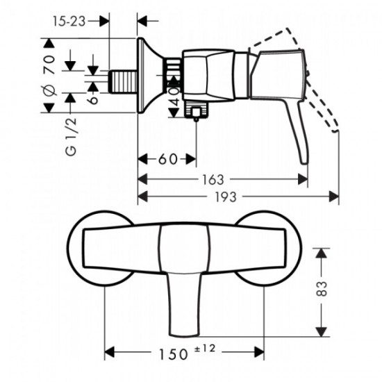 Смеситель для душа Hansgrohe Metropol Classic, хром/золото (31360090)