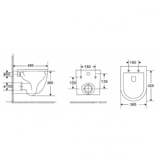 Унитаз подвесной Imprese ROZKOS TWIST с сиденьем slim slow-closing (c06310103)