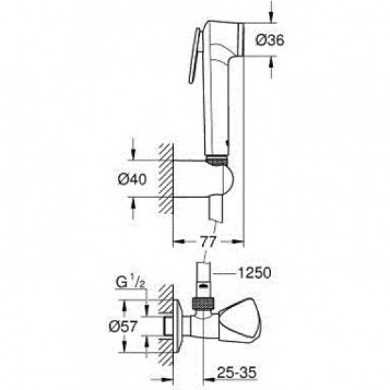 Душовий набір Grohe TEMPESTA-F Trigger Spray 30 з кутовим вентилем (27514001)