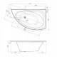 BLATNA ванна 170*100*52см асимметричная левая, без ножек, акрил 6мм