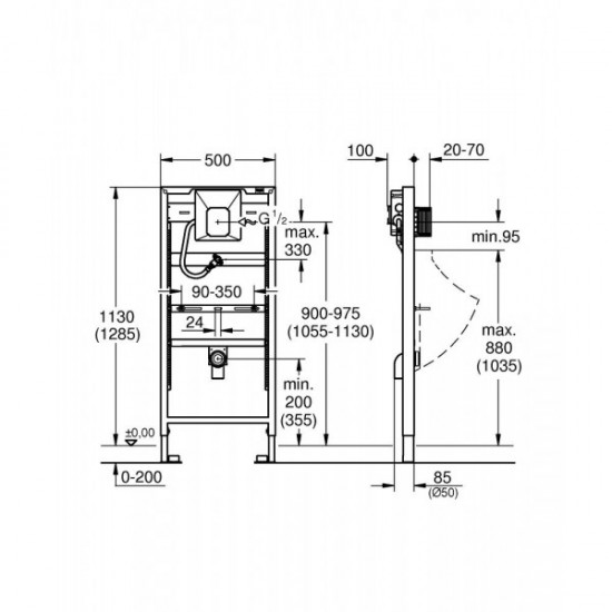 Инсталляция для писсуара Grohe Rapid SL (38786001)