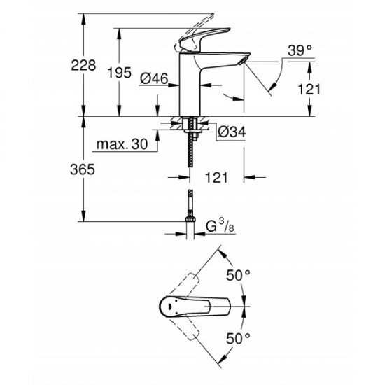 Змішувач для раковини Grohe Eurosmart чорний матовий (233242433)