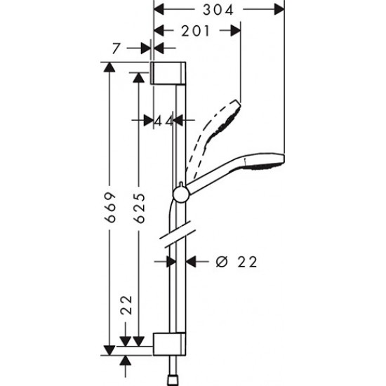 Душовий набір Hansgrohe CROMA Select S Vario 0,65м (26562400)