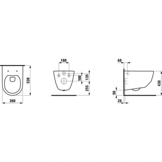 Унитаз подвесной LAUFEN Pro Rimless с сиденьем Slim Soft Close (H8209664000001+H8969513000001)