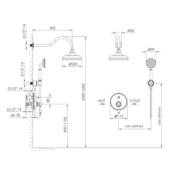 Душова система прихованого монтажу Imprese HYDRANT (ZMK031806110)