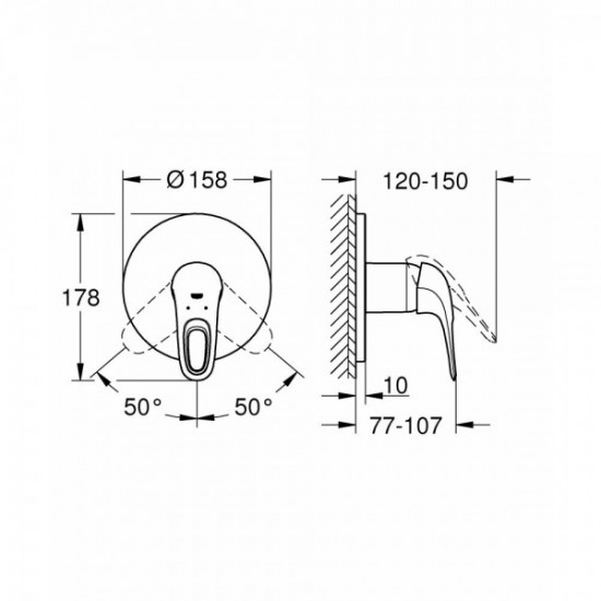 Grohe EUROSTYLE змішувач одноважільний для душу на, хром (24048003)