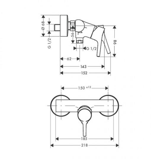 Змішувач для душу Hansgrohe Talis S (72600000)