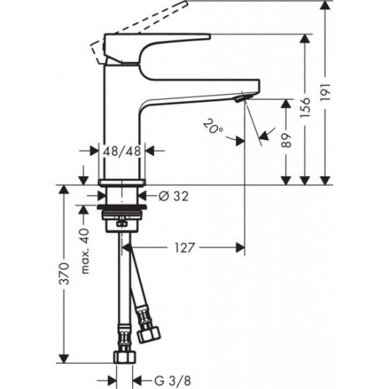 Змішувач для умивальника Hansgrohe Metropol 100 (32500000)