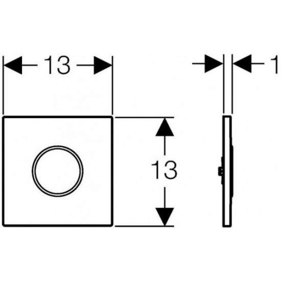 Кнопка зливу для інсталяції сенсорна GEBERIT Sigma 10 HyTronic металева одинарна глянсова біла (116.035.KJ.1)
