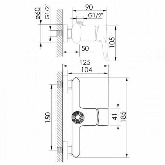 Змiшувач для душа IMPRESE KVET, хром (f03307201AA)