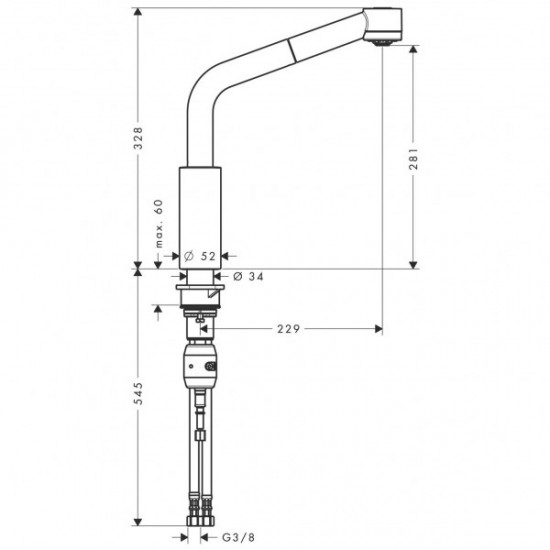 Змішувач для кухні Hansgrohe Status L з висувним виливом 2jet, хром (32861000)