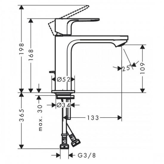 Змішувач для умивальника Hansgrohe REBRIS S 110