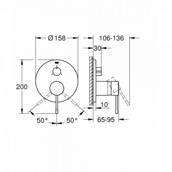 Смеситель для душа Grohe Essence New, на три потребителя, хром (24092001)