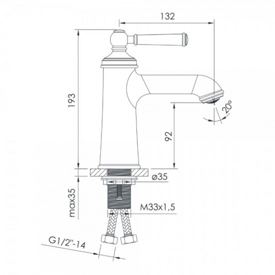 Змішувач для раковини Imprese HYDRANT, brush nickel (ZMK031806010)