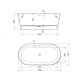 Ванна вільностояча зі штучного каменю Roca Raina 159х79 овальна, з донним клапаном click-clack (A248466000)