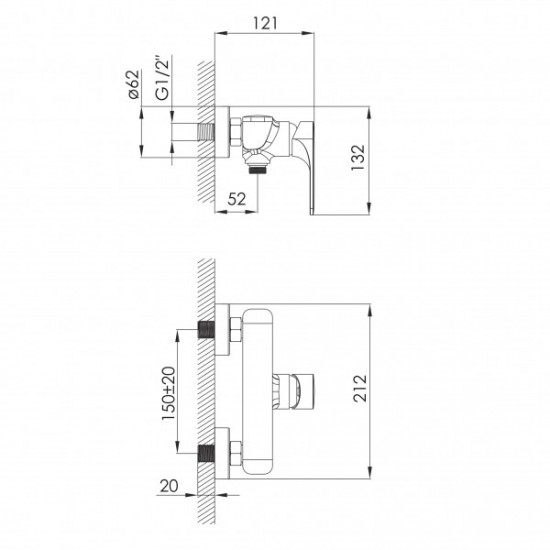 Змішувач для душа IMPRESE LEDNICE, хром (f03307901BA)