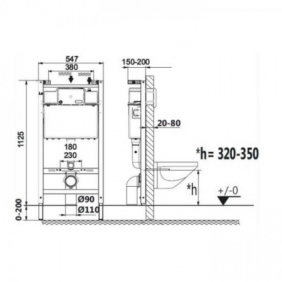 Інсталяція для унітаза Roca Active Frame з кнопкою (A89P11001B)