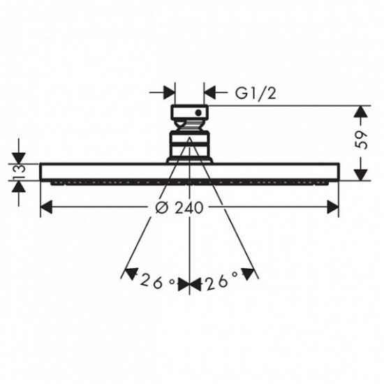 Верхний душ Hansgrohe Raindance S 240 PowderRain 1jet, хром (27623000)