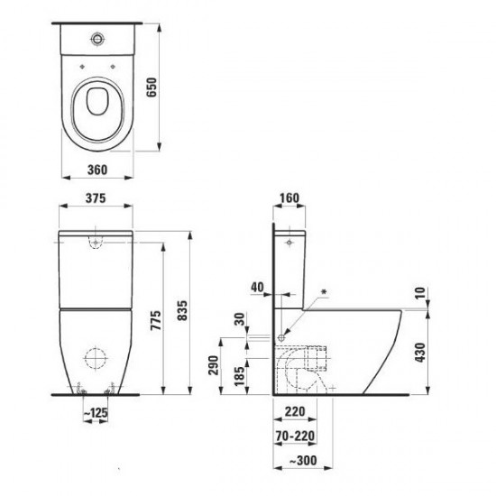 Компакт підлоговий Laufen PRO комбінованого унітазу (H8259520000001)