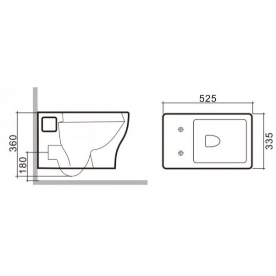 FLEX унитаз 52,5*33,5*36см подвесной, сидение Duroplast Slim slow-closing