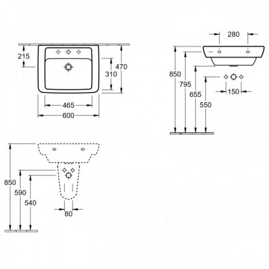 Villeroy & Boch VERITY DESIGN умивальник 60*47см